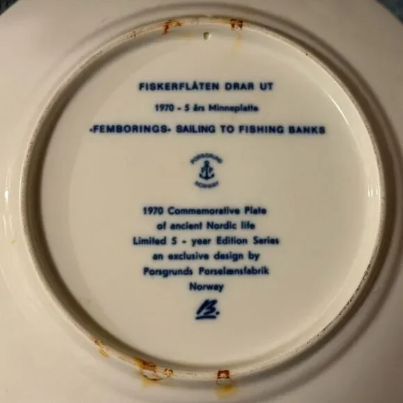 Norge 1970 sailing to fishing banks collection plate, Nordic life holiday - Picture 3 of 3